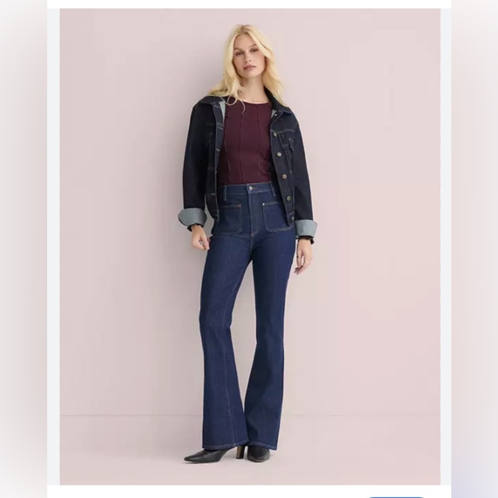 Loft High-Rise Dark Blue Flared Women’s Jeans